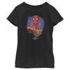 Marvel Girls Man No Way Home Spider Hero Portrait Tee, Black, X-Small view 1