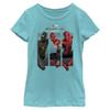 Marvel Girl's Three Pannel Spidey T-Shirt, Tahiti Blue, Medium view 1