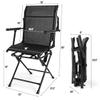 LHONE Swivel Hunting Chair,360 Lightweight Swivel Folding Blind Chair with Armrest,Portable Foldable Ground Hunting Mesh Chair with Backrest,No-Sink Footpads & Steel Frame Hunting Seats,Black view 3