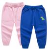 EISHOW Toddler Boys Girls Dinosaur Sweatpants Cartoon Print Sports Jogging Active Pants Kids Casual Cotton Elastic Trousers (2pcs-Pink&Color Blue,7-8 Years,7 Years,8 Years) view 1