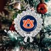 Auburn Tigers Wreath with Team Logo Silver Metal Christmas Ornament Gift Tree Decoration AU view 2