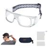 Sports Goggles Glasses Men Racquetball Basketball Football Eyewear Protective Glasses Shock Collision Lens Replaceable (Grey Frame White Pad) (8068) view 1