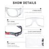 Sports Goggles Glasses Men Racquetball Basketball Football Eyewear Protective Glasses Shock Collision Lens Replaceable (Grey Frame White Pad) (8068) view 4