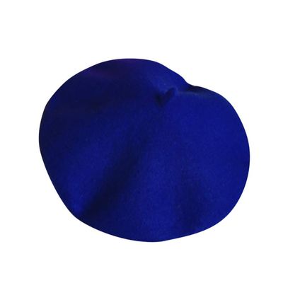 Children Girls Stretch Beret Hat Retro Wool Pure Color Head Scarf Wrap Hat Cap,Fashionable Thickening Hat Fall Winter(Blue,One Size)