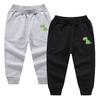 EISHOW Toddler Boys Girls Dinosaur Sweatpants Cartoon Print Sports Jogging Active Pants Kids Casual Cotton Elastic Trousers (2pcs-Black&Gray,1-2 Years,1 Year,2 Years) view 1