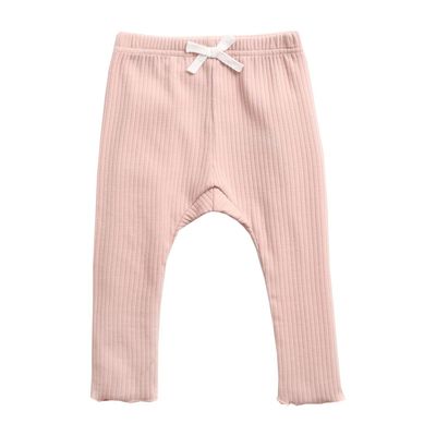 EISHOW Unisex Baby Cotton Pants Leggings,Baby Ribbed Knit Jogger Pants Solid Color Bow Leggings Newborn Fall Winter Outfits (Pink,3-4 Years,3 Years,4 Years)