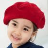 Digood Children Girls Stretch Beret Hat Retro Wool Pure Color Head Scarf Wrap Hat Cap,Winter Autumn Childrens Birthday Gifts(Red,One Size) view 2