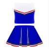 renvena High School Girls Cheerleading Uniform Sleeveless Crop Top with Pleated Skirts Halloween Dancewear Royal Blue 12 view 2