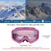 Karsaer Ski Goggles Anti-Fog Snow Goggles OTG 100% UV Protection Snowboard Goggles Bendable Dual-Lenses for Men Women Youth view 2