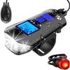 VLOXO Bike Speedometer with LED Bike Light, USB Rechargeable Bicycle Computer with Loud Bike Bell (Blue) view 1