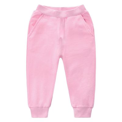 EISHOW Unisex Kids Cotton Pants, Toddler Baby Solid Jogger Sweatpants Athletic Pants Elastic Trousers Bottoms with Pockets (Pink,3-4 Years,3 Years,4 Years)