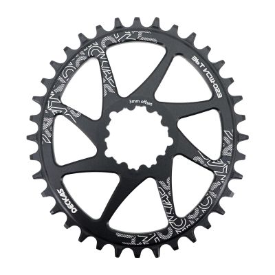 DJC Bike Chainring Direct Mount 3mm Offset Oval Chainring for Sram GXP Interface Crankset Aluminum Lightweight 30 32 34 36 38 Tooth (34T)
