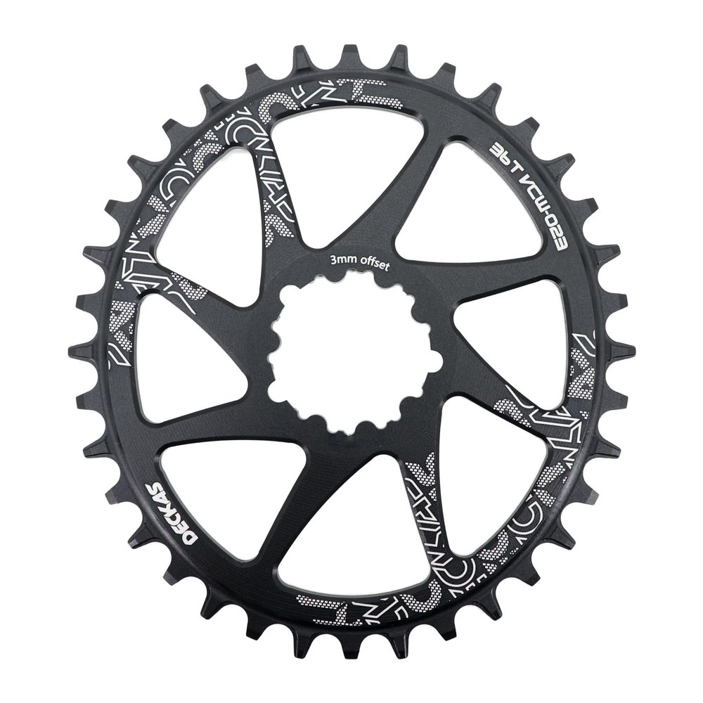 DJC Bike Chainring Direct Mount 3mm Offset Oval Chainring for Sram GXP Interface Crankset Aluminum Lightweight 30 32 34 36 38 Tooth (36T)