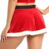 Agoky Women's Santa Skater Skirt Xmas Party Holiday Festival Mini Skirt Christmas Fantasy Short Dress Red 3X-Large view 3