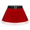 Agoky Women's Santa Skater Skirt Xmas Party Holiday Festival Mini Skirt Christmas Fantasy Short Dress Red 3X-Large view 4
