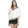 RUIXIA Winter Warm Faux Fur Wedding Party Bride Shawl Shrug Plush Cape Bolero Waistcoat Tippet Evening Dress Shoulder Wraps Stole, White, One Size, WEDRE125 view 1