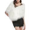 RUIXIA Winter Warm Faux Fur Wedding Party Bride Shawl Shrug Plush Cape Bolero Waistcoat Tippet Evening Dress Shoulder Wraps Stole, White, One Size, WEDRE125 view 2