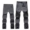 Male Outdoor Travel Trousers Thick Warm Soft Shell Camping Hiking Skiing Pant Light Gray 5XL view 2