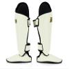 Fairtex SP8 Muay Thai Shin Guards for Men, Women, Kids | Shin Guards Made with Syntek Leather & are Premium, Lightweight & Durable | Expanded Side Protection (White/Extra Large) view 3