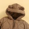 BeQeuewll Baby Boy Girl Winter Coat Zipper Puffer Jacket Long Sleeve Hooded Jumpsuit Snowsuit Romper Outwear (Brown, 6-12 Months) view 4