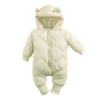 BeQeuewll Baby Boy Girl Winter Coat Zipper Puffer Jacket Long Sleeve Hooded Jumpsuit Snowsuit Romper Outwear (Apricot, 6-12 Months) view 1