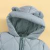 Baby Boy Girl Winter Coat Zipper Puffer Jacket Long Sleeve Hooded Jumpsuit Snowsuit Romper Outwear (Blue, 3-6 Months) view 3