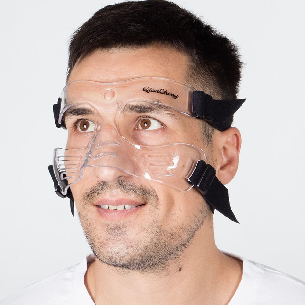 QianCheng Nose Guard Face Shield for Broken Nose for Adult, Adjustable Face Guard with Padding,QC-L5-L