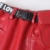 iiniim Kids Toddler Girls PU Leather Skirt Skorts Elastic High Waisted Solid Fashion Mini Skirts Red 4-5 Years view 2