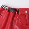 iiniim Kids Toddler Girls PU Leather Skirt Skorts Elastic High Waisted Solid Fashion Mini Skirts Red 4-5 Years view 3