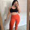 TomTiger Women's Yoga Pants High Waisted Workout Yoga Leggings for Women Butt Lifting Tummy Control Booty Tights (Orange Rust, S) view 2