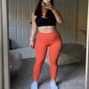 TomTiger Women's Yoga Pants High Waisted Workout Yoga Leggings for Women Butt Lifting Tummy Control Booty Tights (Orange Rust, S) view 3