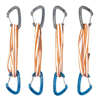 Trango Phase Alpine Draw - Extendable Wiregate Alpine Quickdraw, 60cm Dyneema Sling, 22kN, Rock Climbing & Mountaineering, 4 Pack