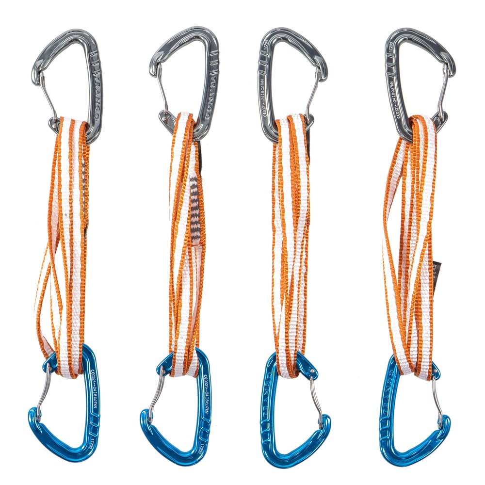 Trango Phase Alpine Draw - Extendable Wiregate Alpine Quickdraw, 60cm Dyneema Sling, 22kN, Rock Climbing & Mountaineering, 4 Pack