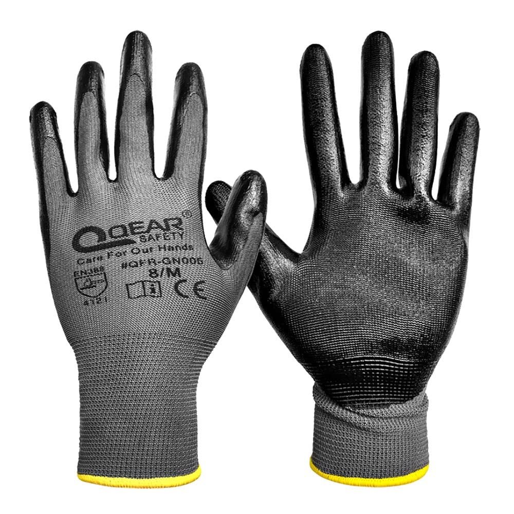 FUFU Gloves Men's Work Gloves,Nitrile Coated Gloves,Practical Gardening Gloves,Elastic and Breathable,Oil-Proof and Non-Slip (Size : S)