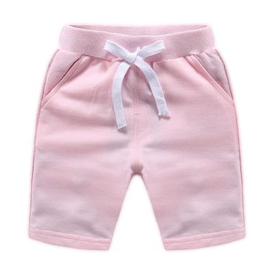 Kaerm Toddler Boys Girls Summer Shorts Elastic Solid Color Drawstring Joggers Sweatpants Casual Loose Pants Pink 1 12-18 Months
