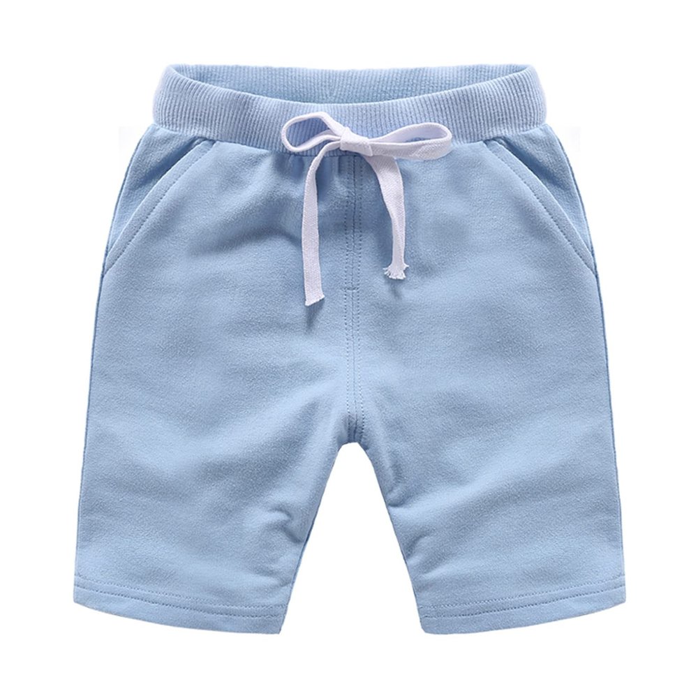 JEATHA Toddler Girls Boys Summer Athletic Gym Shorts Joggers Running Cycling Sweatpants Cotton Yoga Pants Sky Blue 4-5 Years