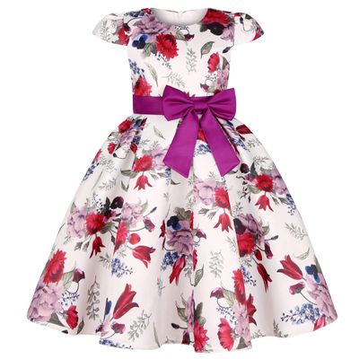 Fairy Elegant Party Pageant Prom Vintage Flower Girl Dress Teens Girls Wedding Bridal Ball Gown Formal Easter Dress Size 4T 5T (Purple 120)