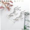 1 Set Silver Plated Skeleton Bone Design Skull Dangle Drop Earring Skull Necklace Ladies Men' Jewelry view 4