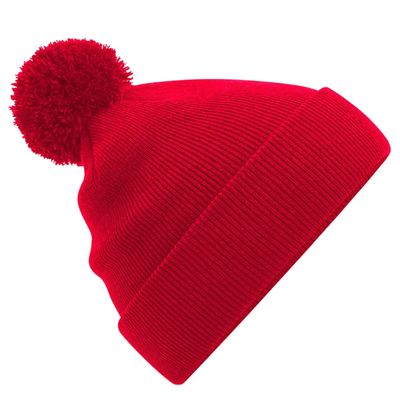 Beechfield Childrens/Kids Original Pom Pom Beanie (One Size) (Classic Red)