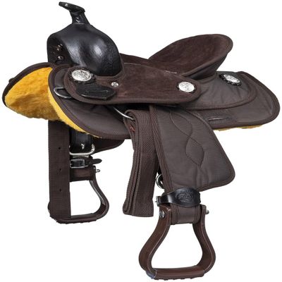 Eclipse by Tough1 Synthetic Barrel Saddle 14in Bro