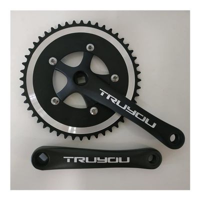 MYEEI Fixed Gear Crankset Single Speed Track Bike Chainrings 110 BCD 53T 50T 48T 46T 44T Chainwheel 1/8" Crank 170 mm Length (Color : 52T)