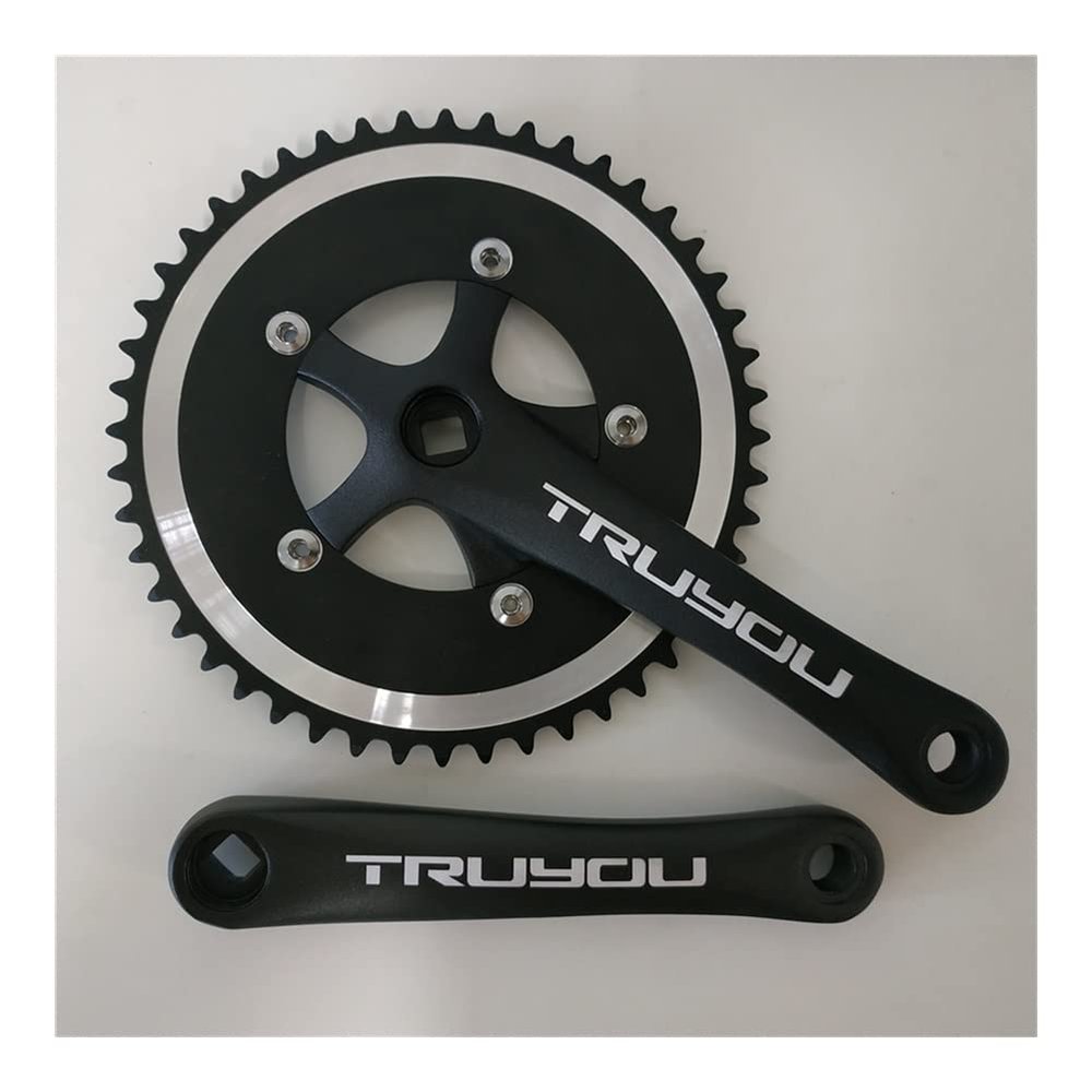 MYEEI Fixed Gear Crankset Single Speed Track Bike Chainrings 110 BCD 53T 50T 48T 46T 44T Chainwheel 1/8" Crank 170 mm Length (Color : 52T)