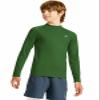 DEVOROPA Youth Boys Compression Thermal Shirts Long Sleeve Undershirt Fleece Baselayer Mock Top Green L view 1