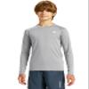 DEVOROPA Youth Boys Compression Thermal Shirt Long Sleeve Kids Fleece Baselayer Soccer Baseball Undershirt Light Gray XS view 2