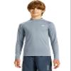 DEVOROPA Youth Boys Compression Thermal Shirts Long Sleeve Undershirt Fleece Baselayer Mock Top Light Gray M view 1