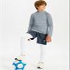 DEVOROPA Youth Boys Compression Thermal Shirts Long Sleeve Undershirt Fleece Baselayer Mock Top Light Gray M view 3