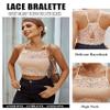 Avidlove Lace Bralette for Women Camisoles Racerback Double-Layered Crop Top (Beige, L) view 2