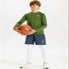 DEVOROPA Youth Boys Compression Thermal Shirt Long Sleeve Kids Fleece Baselayer Soccer Baseball Undershirt Green L view 4