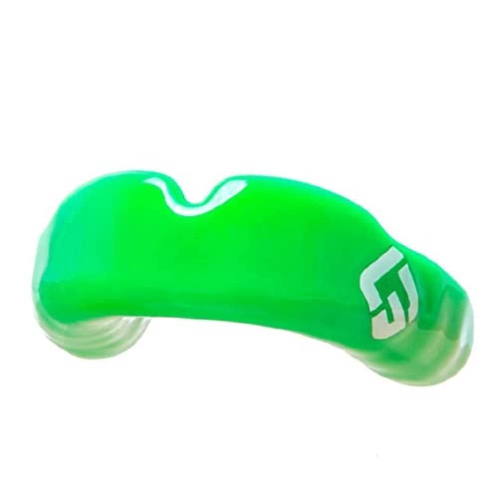 GuardLab APEX Mouthguard w/Case | Football, Basketball, Boxing, Wrestling, Soccer, Karate, Hockey, MMA | Adult & Youth | Pre-Indented for a Precise Fit (Green, Large)