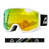 STOMP Ski/Snowboarding Goggles 100% UV400 Protection Replaceable Lens/Straps Goggle for Men, Women & Youth (White Frame/Gold Lens VLT 10%) view 2